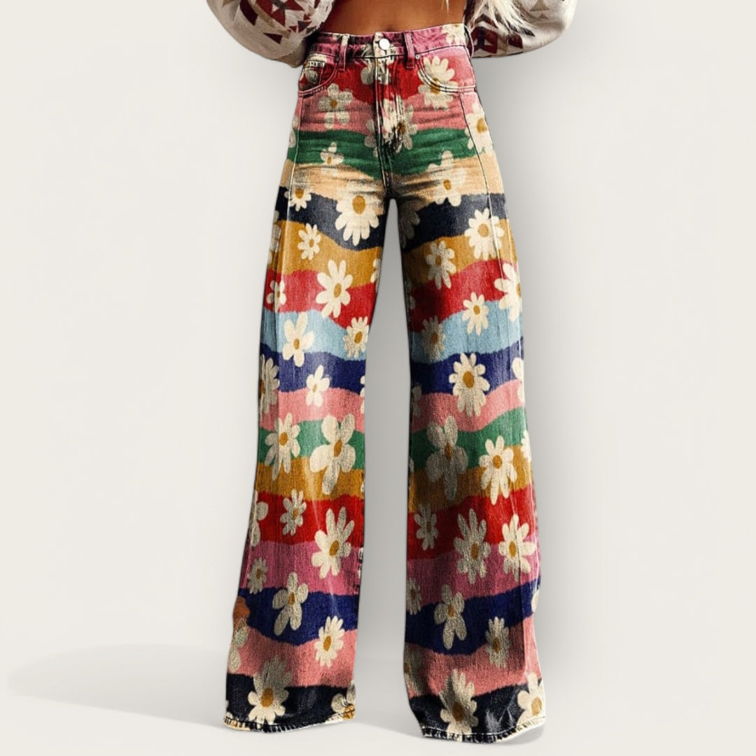 Ovogue-Paris™ | Pantalon retro floral