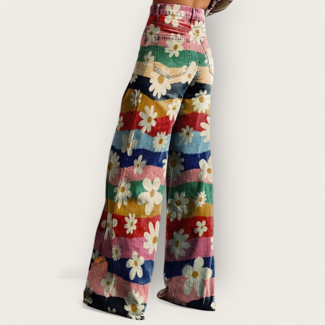 Ovogue-Paris™ | Pantalon retro floral