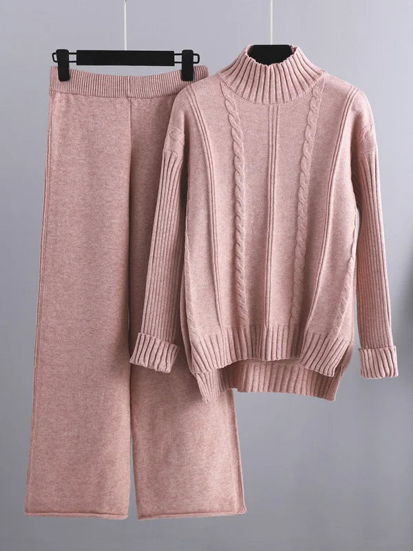 Ovogue-Paris™ | Ensemble deux pièces Lounge en tricot torsadé