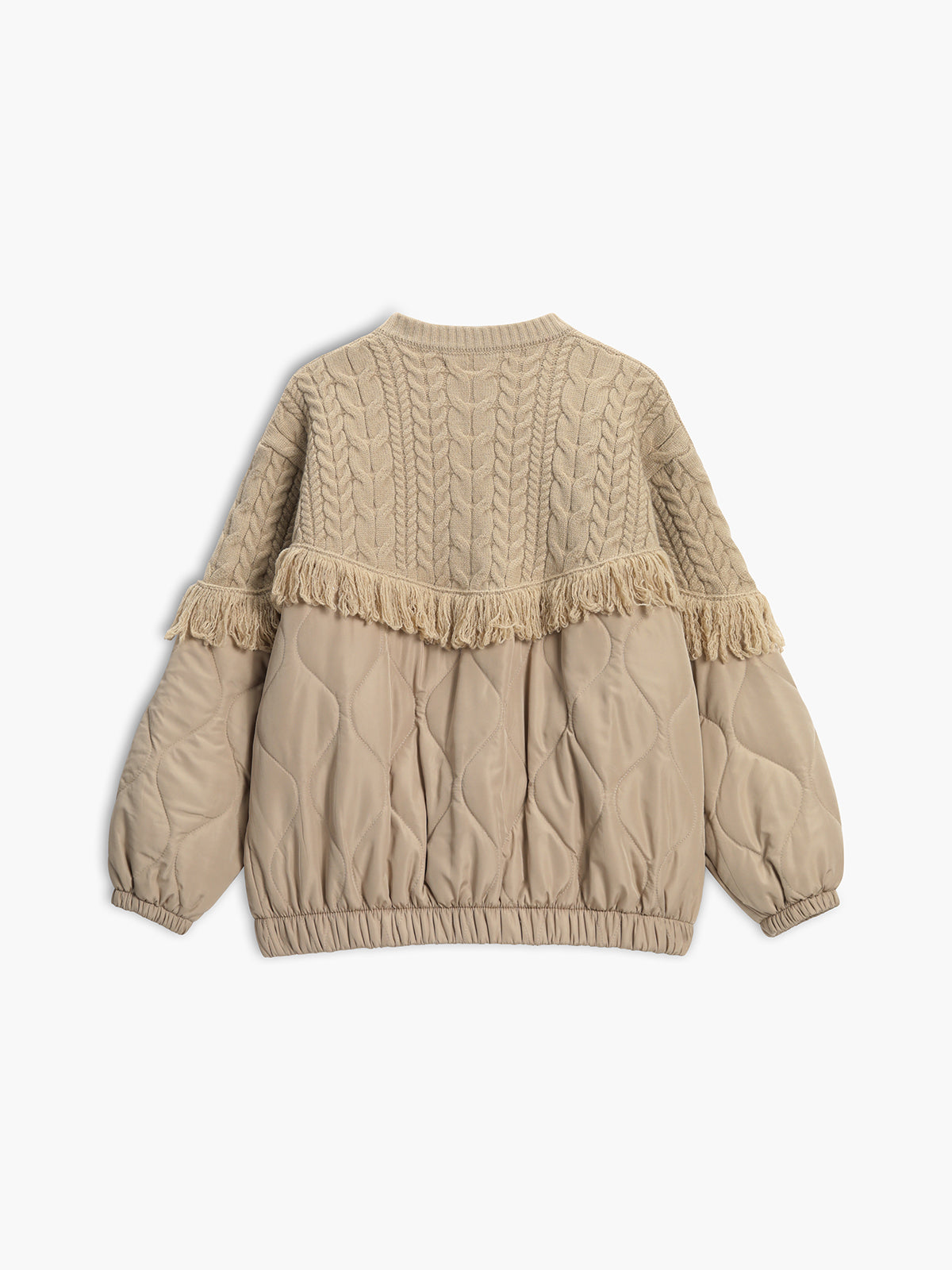 Ovogue-Paris™ | Veste matelassée en tricot torsadé patchwork