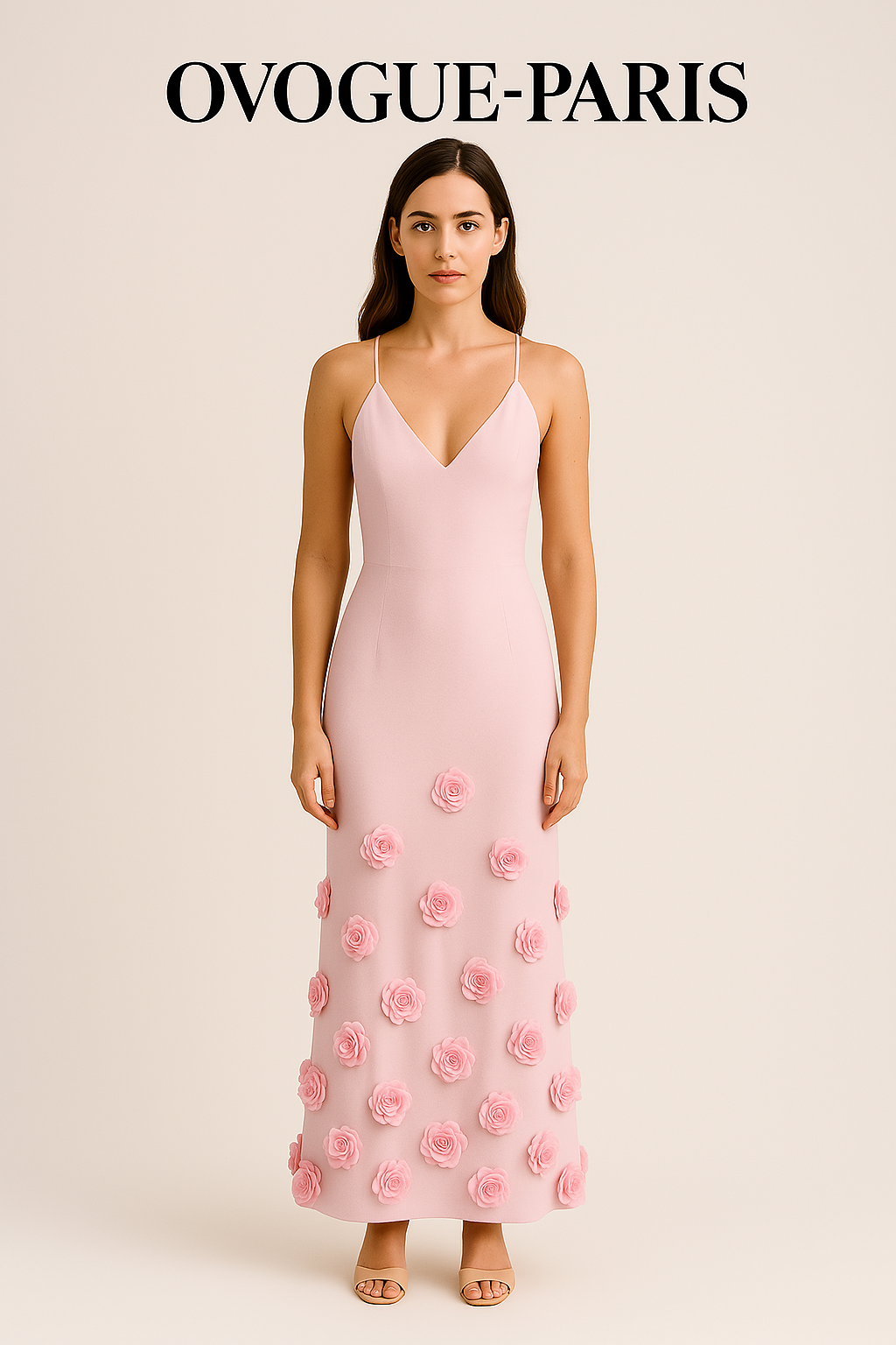 Ovogue-Paris™ | Robe longue avec des roses