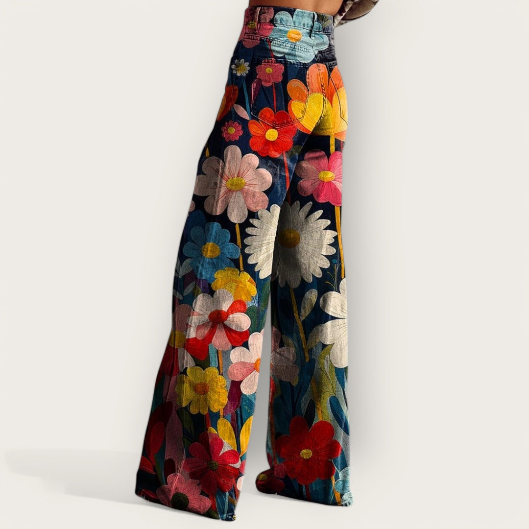 Ovogue-Paris™ | Pantalon large à fleurs