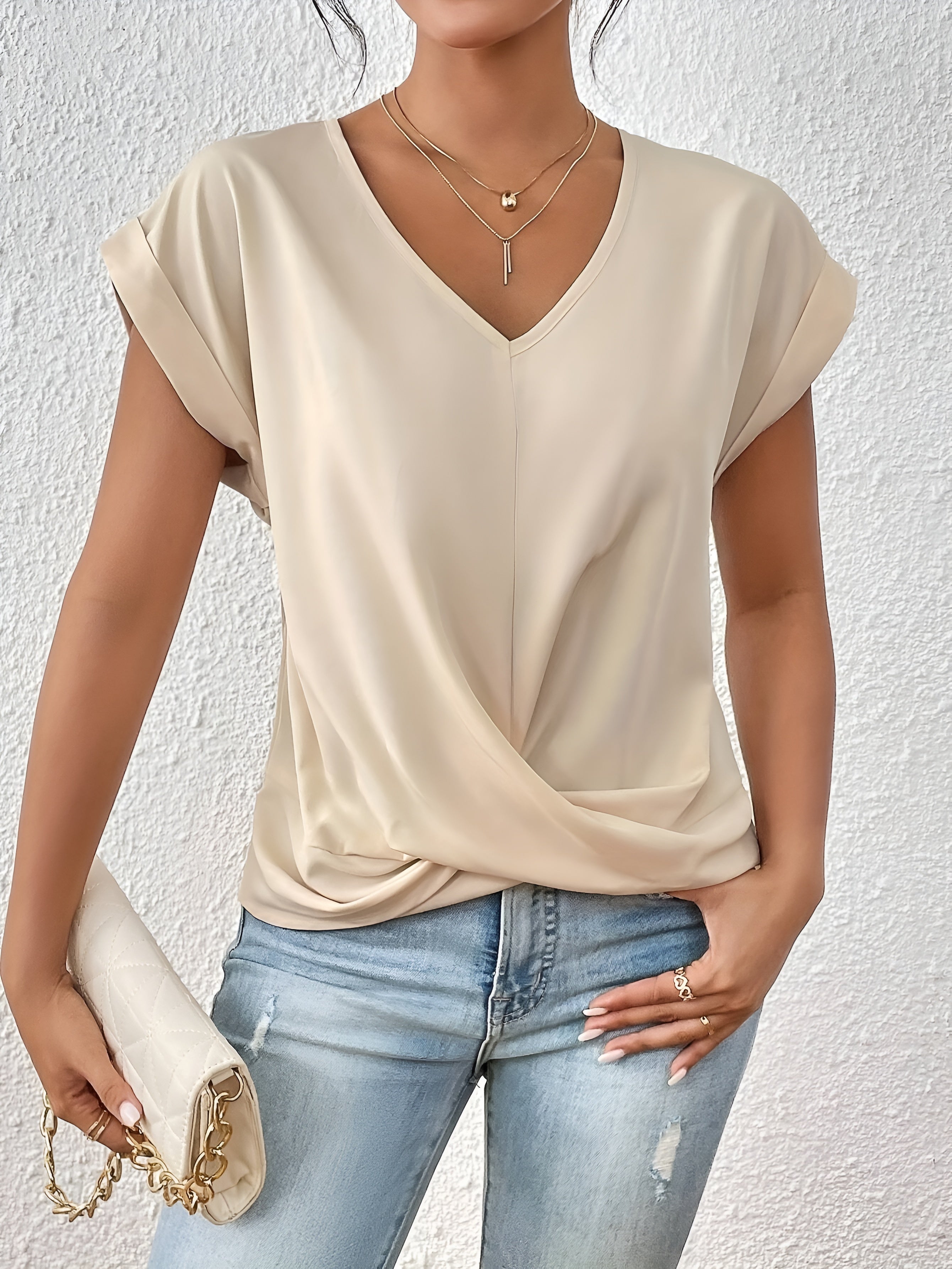 Ovogue-Paris™ | T-shirt décontracté à col en V