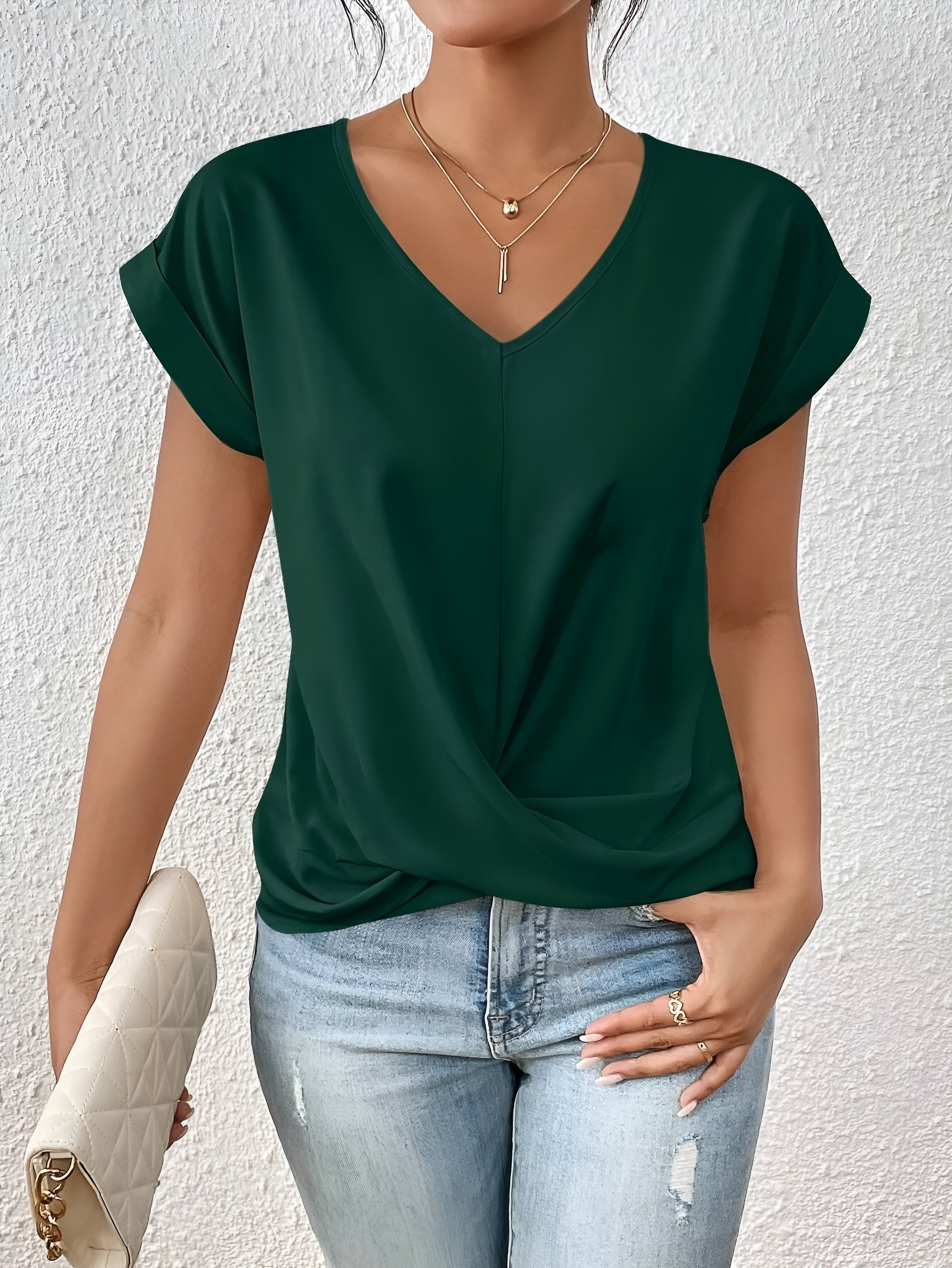 Ovogue-Paris™ | T-shirt décontracté à col en V