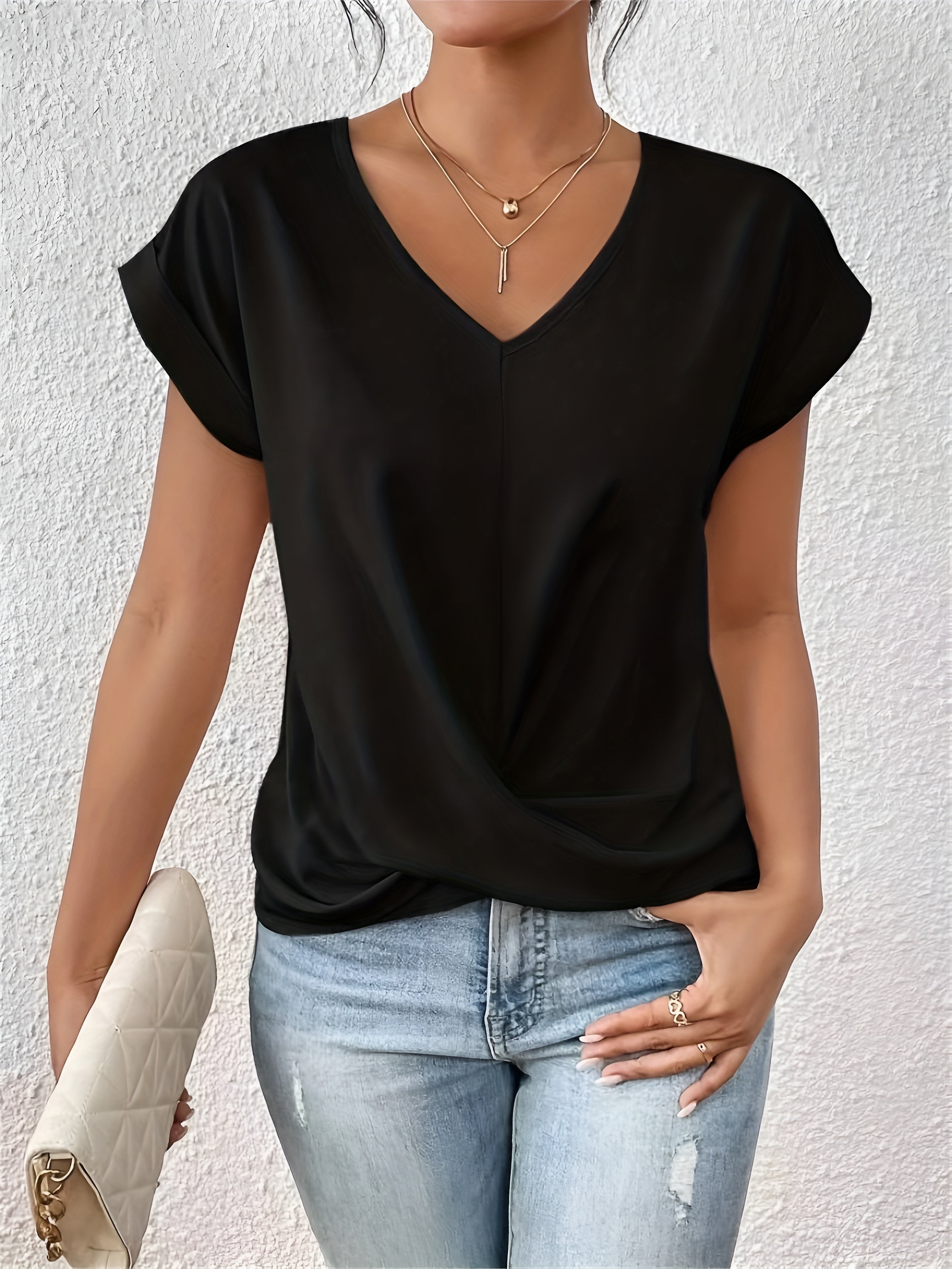 Ovogue-Paris™ | T-shirt décontracté à col en V