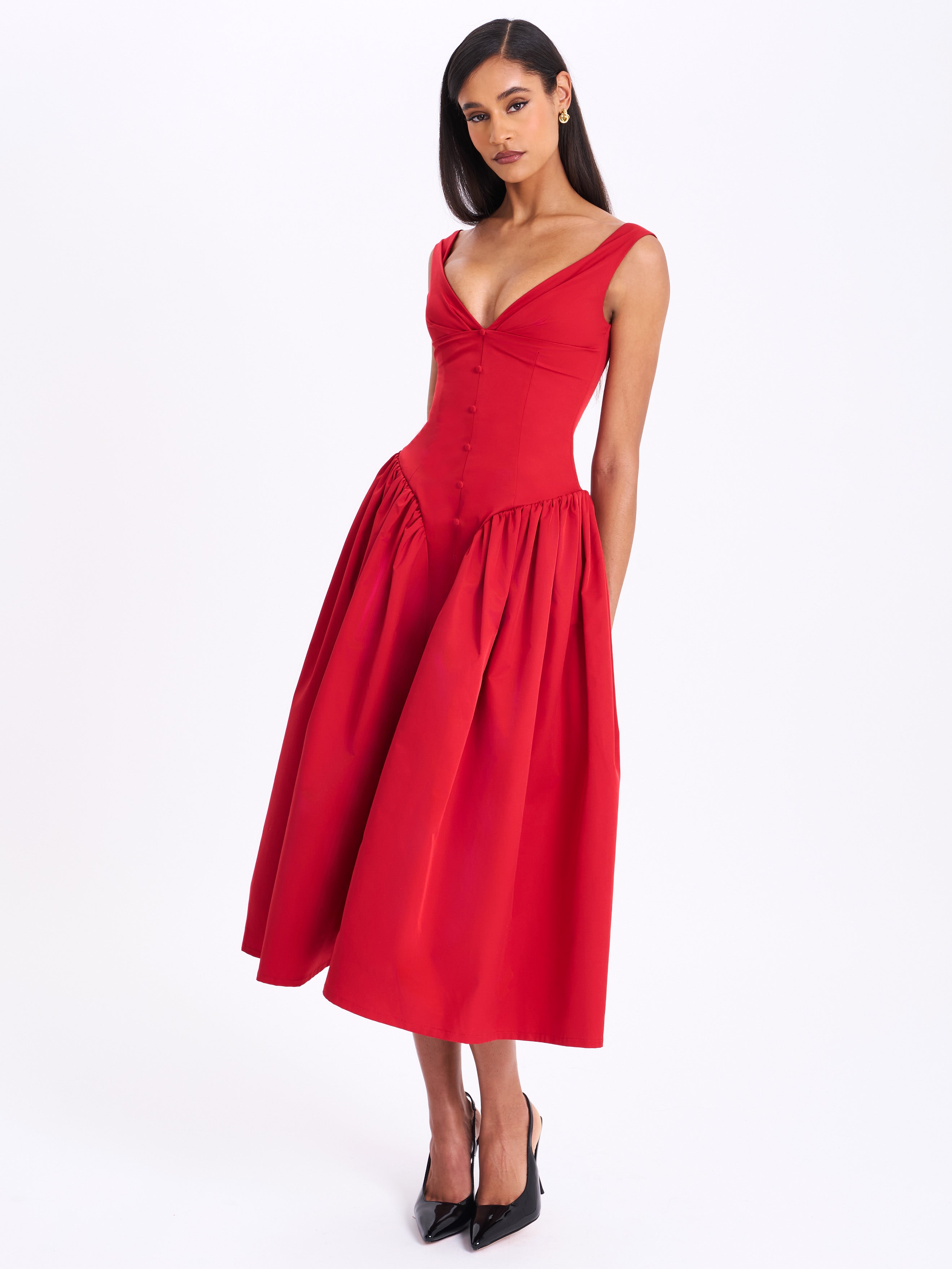 Ovogue-Paris™ | Robe Midi Rouge