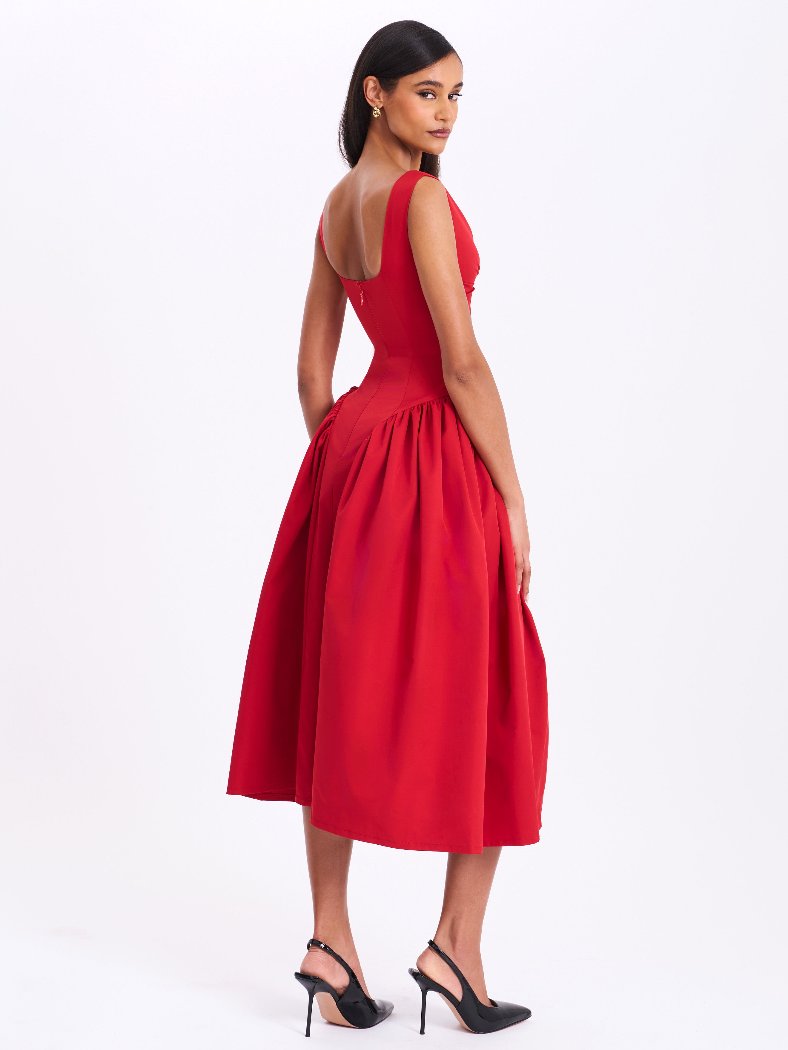 Ovogue-Paris™ | Robe Midi Rouge