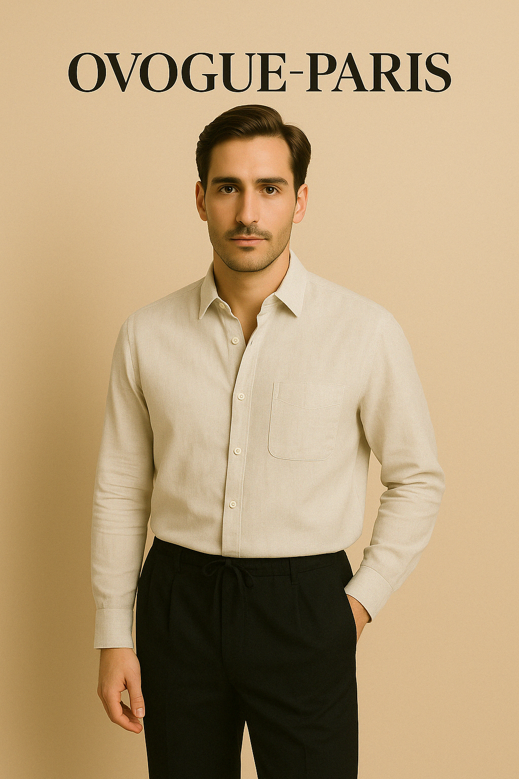 Ovogue-Paris™ | Luxueux ensemble en lin à manches longues