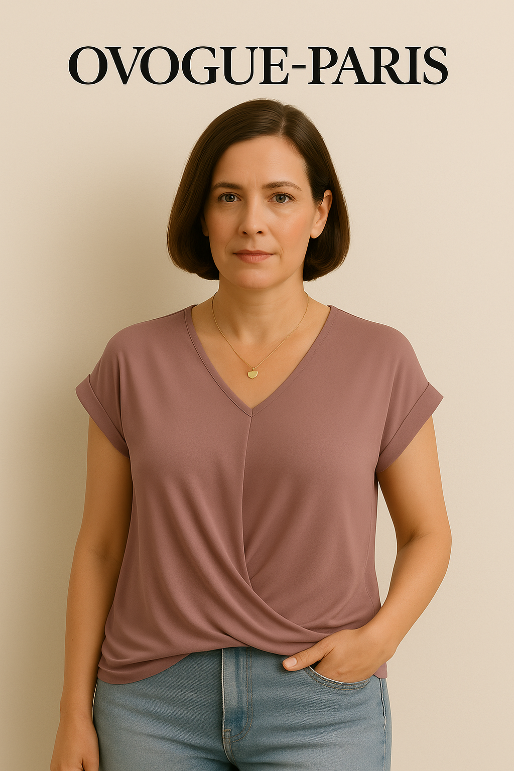 Ovogue-Paris™ | T-shirt décontracté à col en V