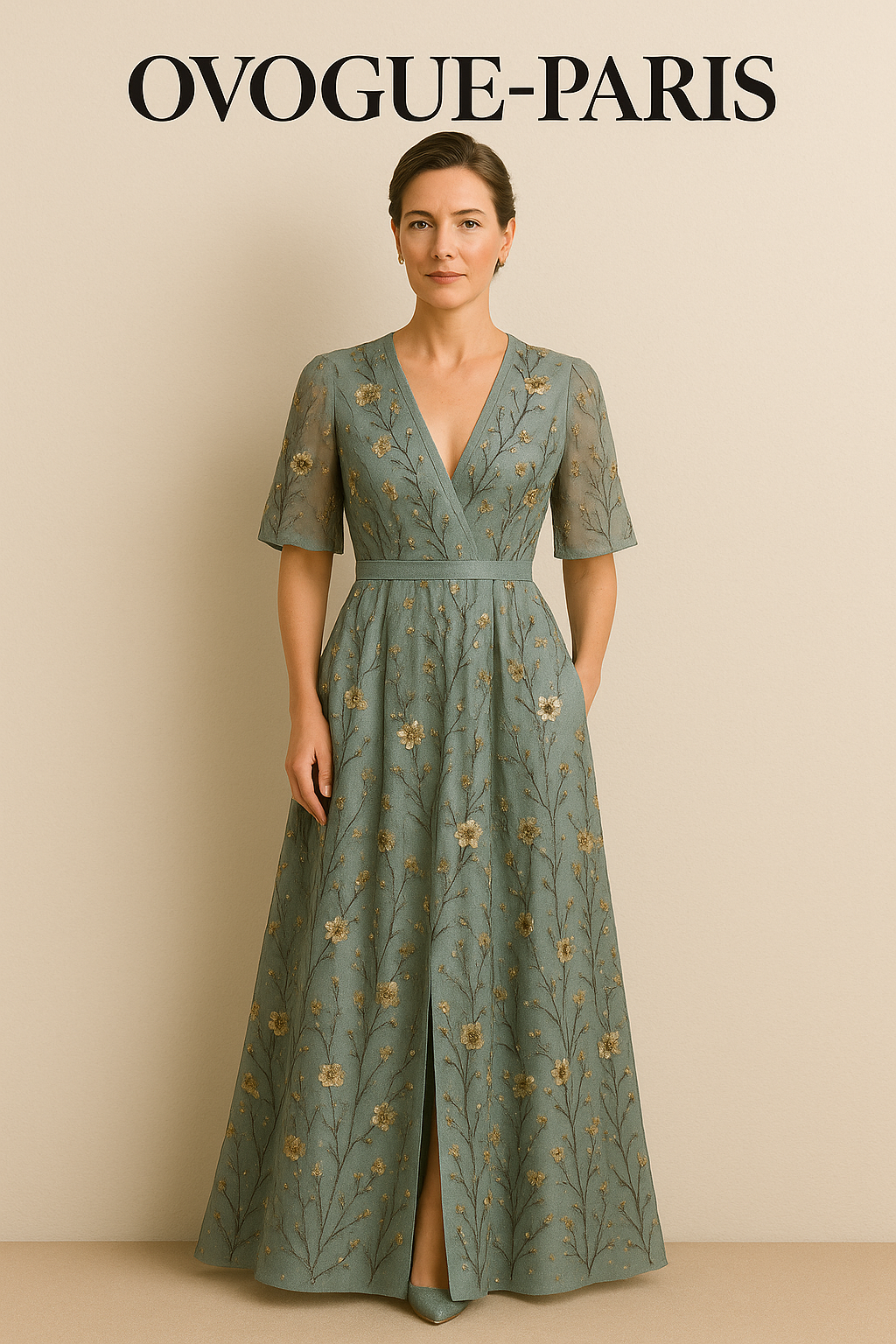 Ovogue-Paris™ | Robe Longue Élégante à Fleurs
