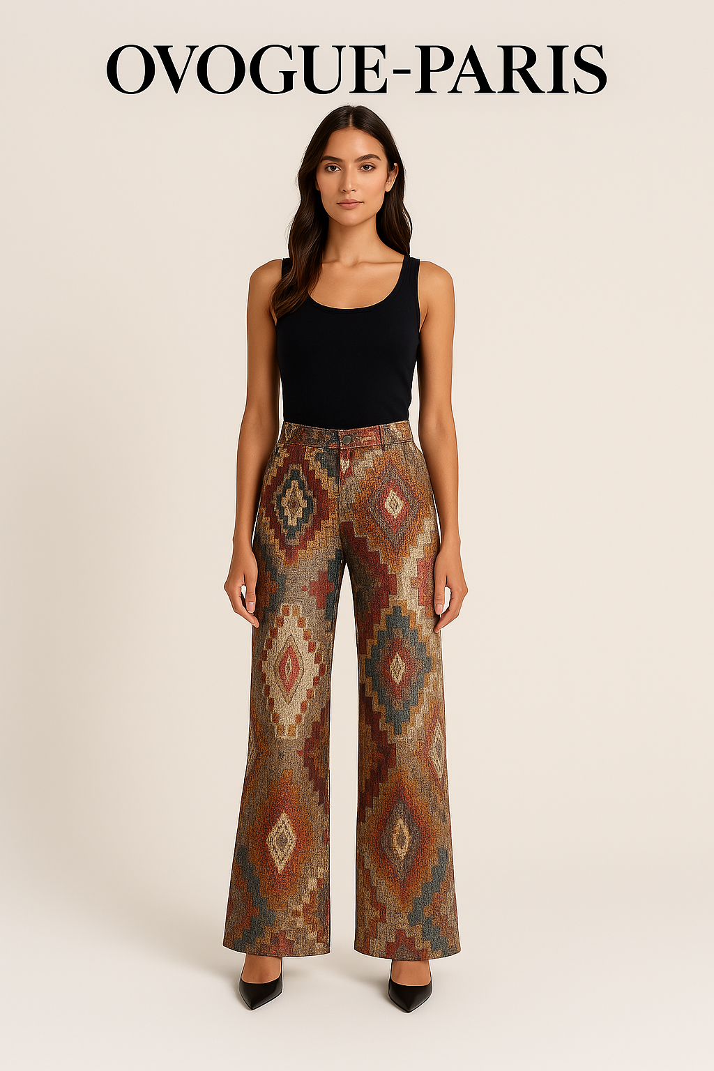 Ovogue-Paris™ | Pantalon baggy boho vintage