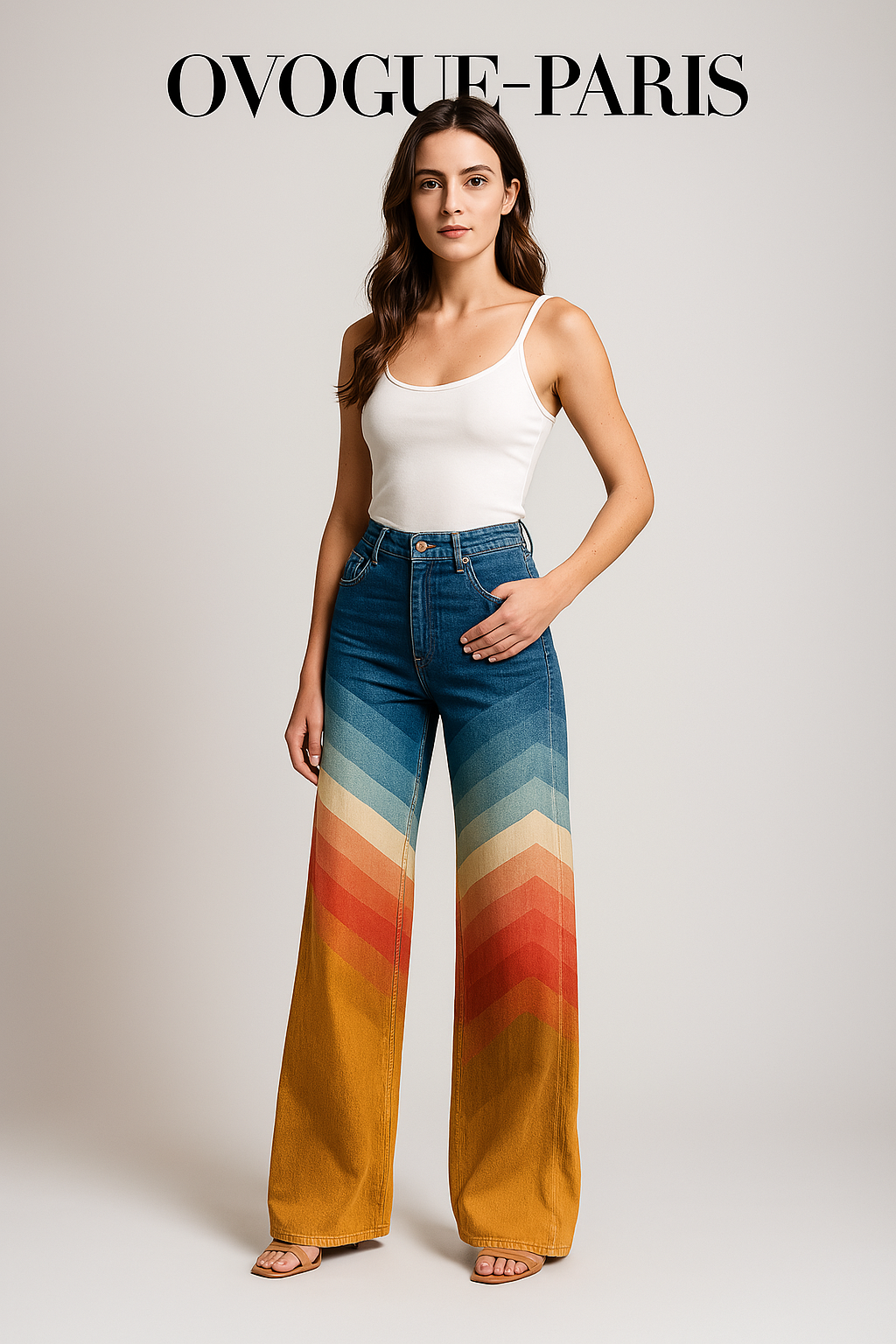 Ovogue-Paris™ | Pantalon retro a chevrons