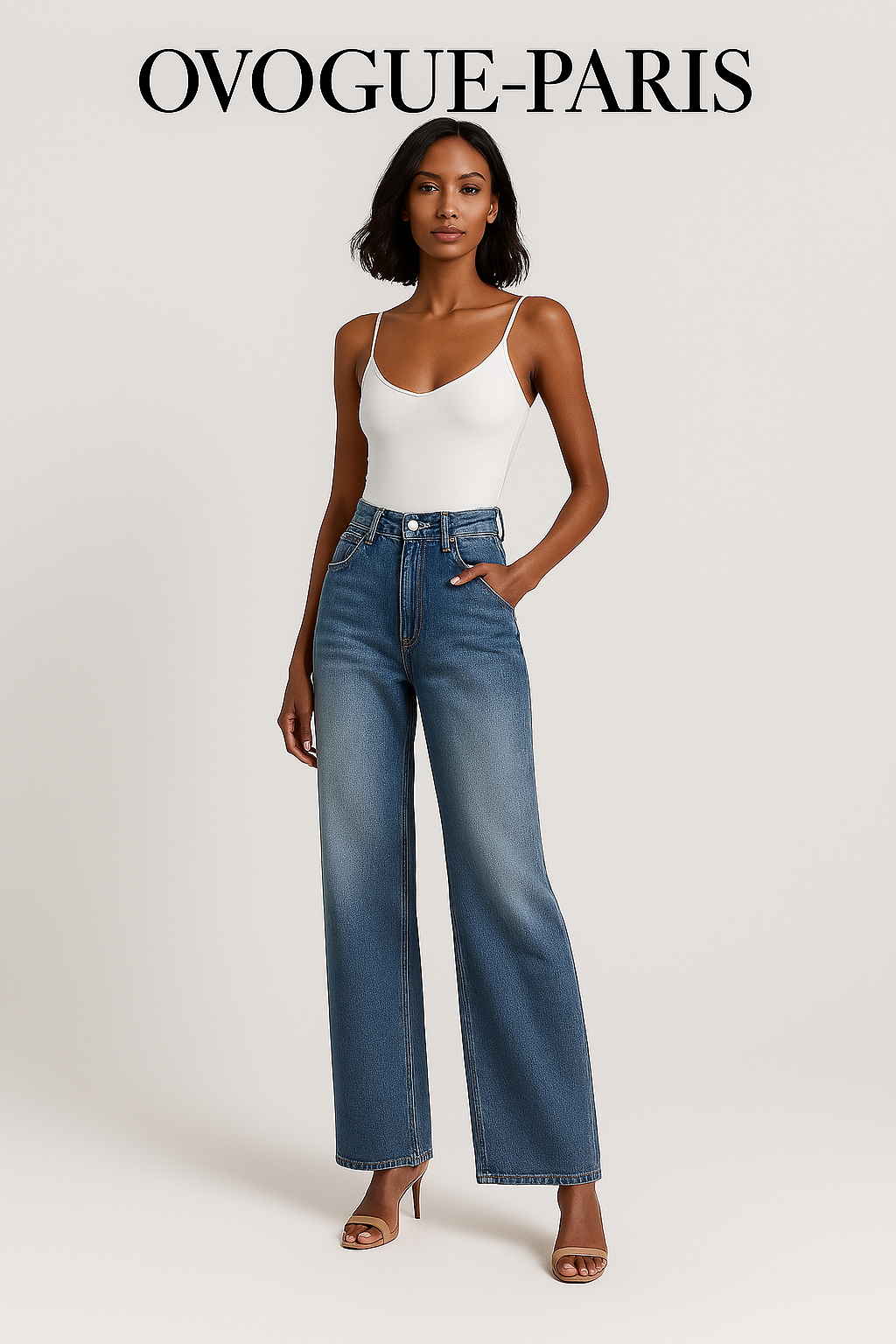 Ovogue-Paris™ | Jean Large Effet Usé
