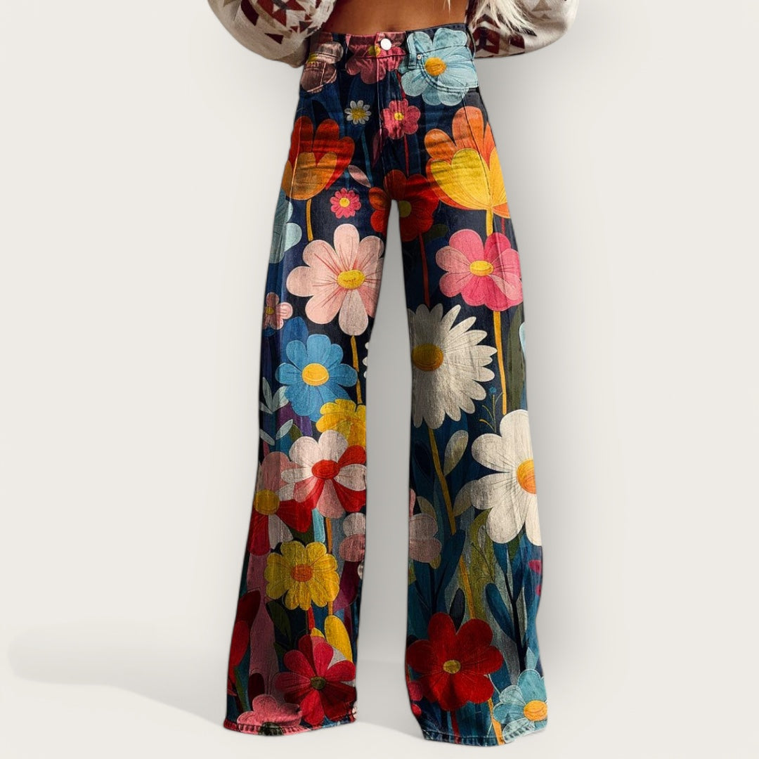 Ovogue-Paris™ | Pantalon large à fleurs